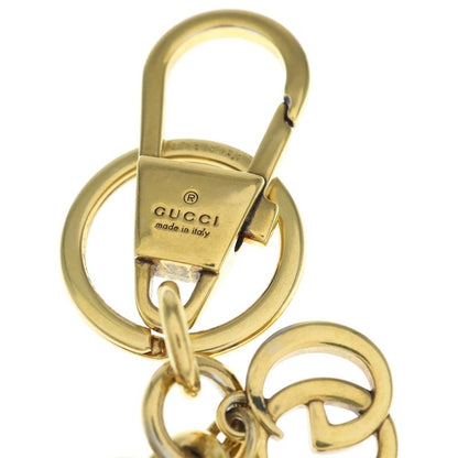 Gucci Alphabet Bag Charm Leather Key Ring Beige