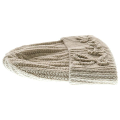 Loewe Logo Embroidered Wool Knit Cap Beige