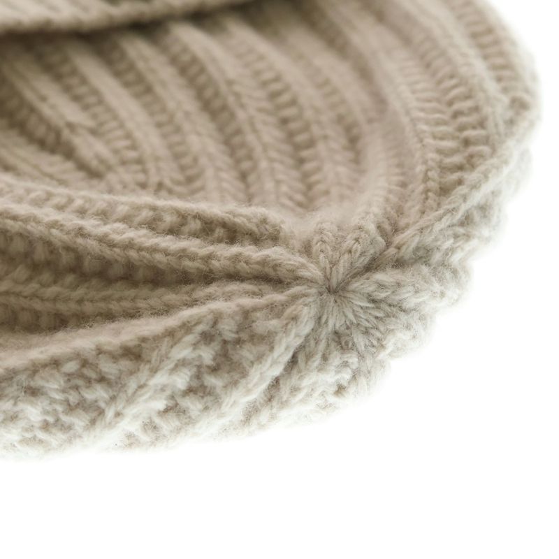 Loewe Logo Embroidered Wool Knit Cap Beige