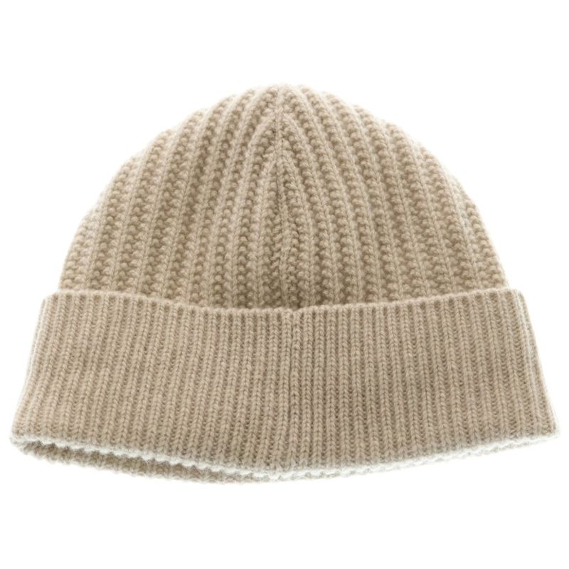 Loewe Logo Embroidered Wool Knit Cap Beige