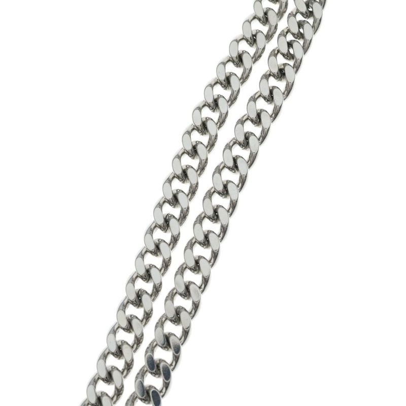 Dior Evolution Rhinestone Logo Chain Necklace Pendant Silver