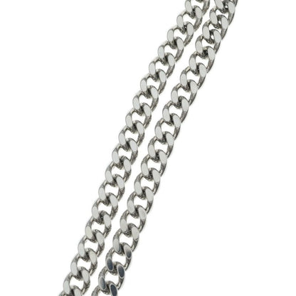 Dior Evolution Rhinestone Logo Chain Necklace Pendant Silver