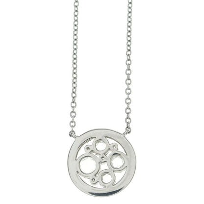 Tiffany & Co Cobblestone Diamond Necklace Pendant Chain Silver