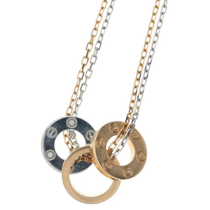 Cartier WG Love Three Necklace Diamond Gold Silver