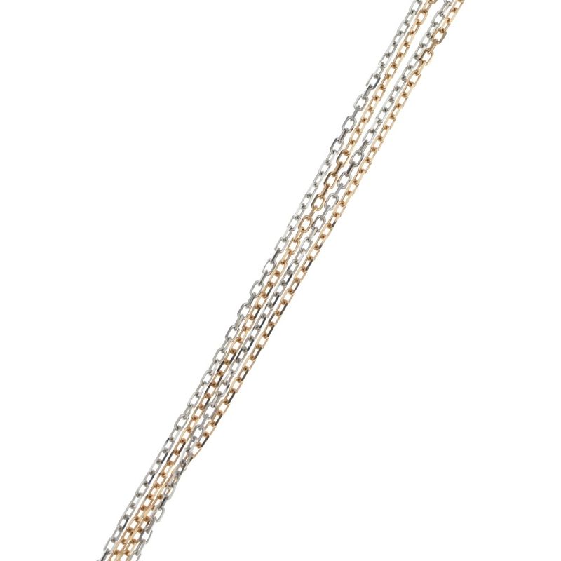 Cartier WG Love Three Necklace Diamond Gold Silver