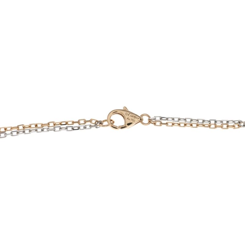 Cartier WG Love Three Necklace Diamond Gold Silver