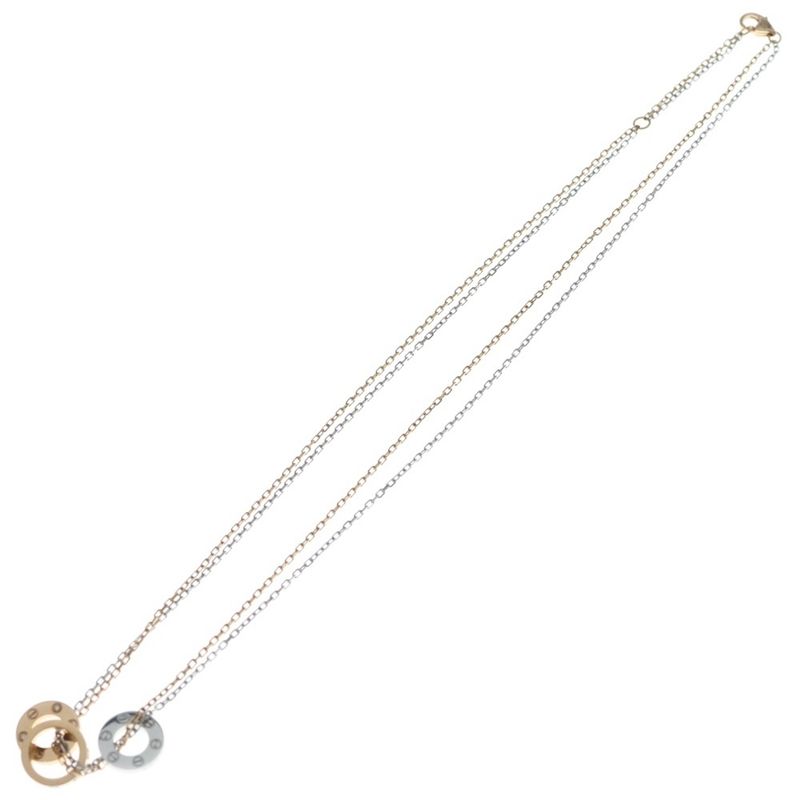 Cartier WG Love Three Necklace Diamond Gold Silver