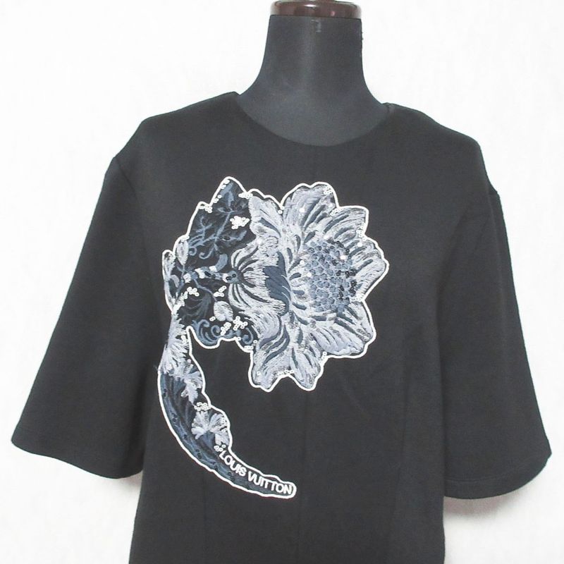 Louis Vuitton Embroidered Sequin Dress Dvw M Black