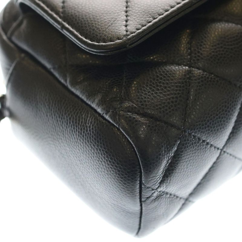 Chanel Quilted Caviar Leather CC Logo Fringe Chain Shoulder Bag Gold