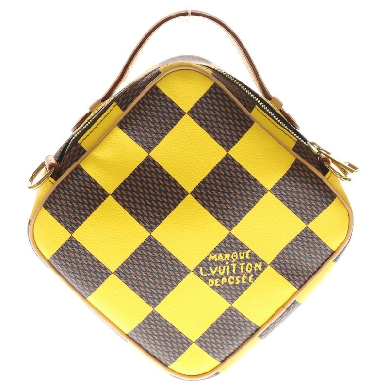 Louis Vuitton Damier Pop Chess Messenger 2-Way Shoulder Bag Brown Yellow