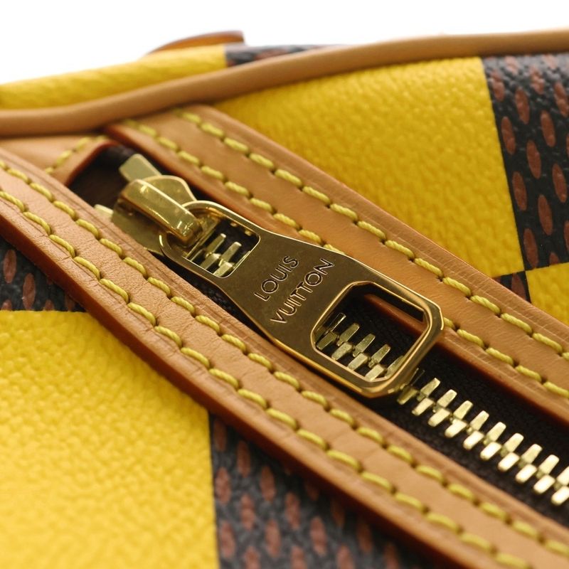 Louis Vuitton Damier Pop Chess Messenger 2-Way Shoulder Bag Brown Yellow