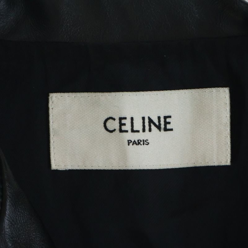Celine by Hedi Slimane Classic Biker Calfskin Double Leather Jacket