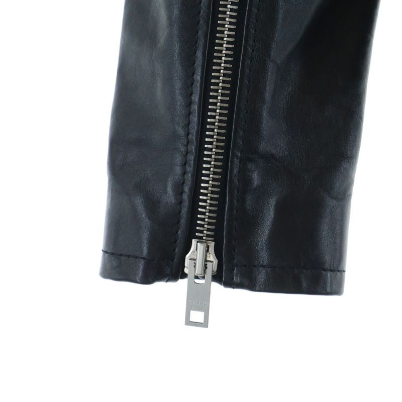 Celine by Hedi Slimane Classic Biker Calfskin Double Leather Jacket