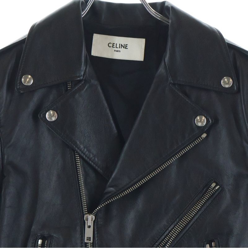 Celine by Hedi Slimane Classic Biker Calfskin Double Leather Jacket