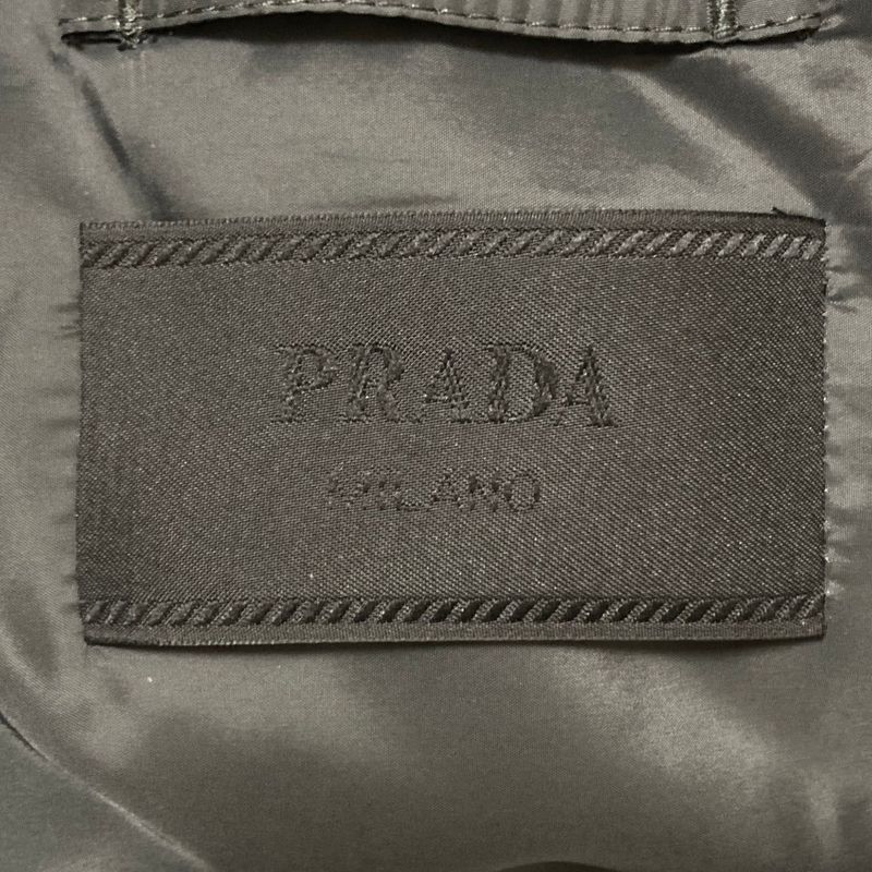 Prada Triangle Plate Hooded Down Jacket 56 Black