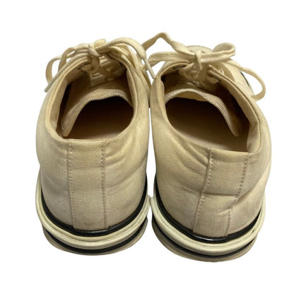 Balenciaga Distressed Canvas Low Cut Sneakers 37 Beige Black