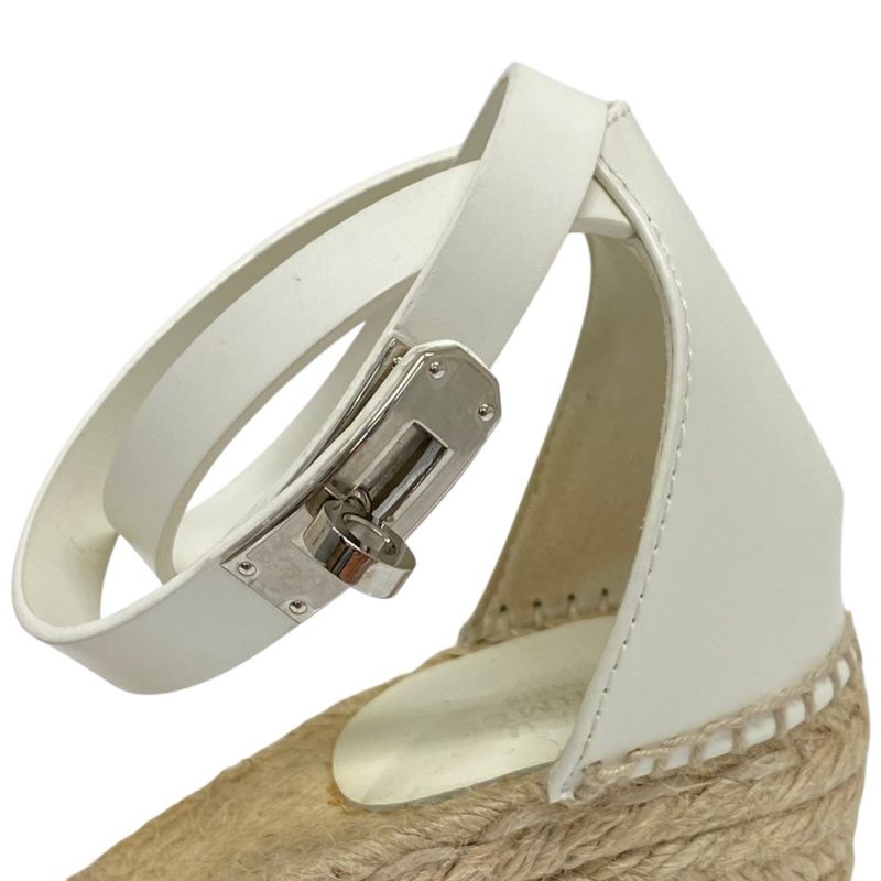 Hermes Tipoli Kelly Espadrilles Wedge Sole Sandals 39