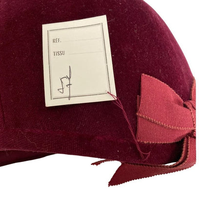 Hermes Velvet Horse Riding Helmet Shoulder Bag Bordeaux
