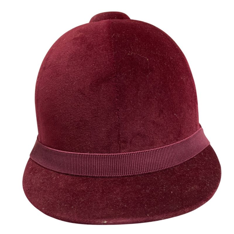 Hermes Velvet Horse Riding Helmet Shoulder Bag Bordeaux