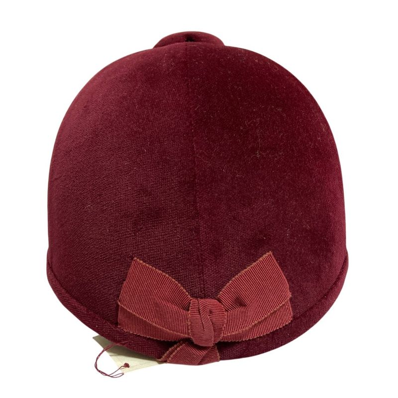 Hermes Velvet Horse Riding Helmet Shoulder Bag Bordeaux