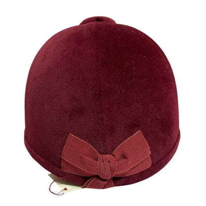 Hermes Velvet Horse Riding Helmet Shoulder Bag Bordeaux