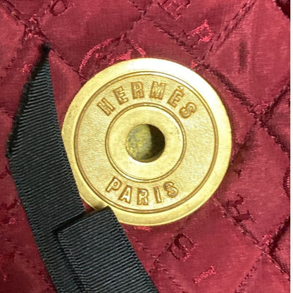 Hermes Velvet Horse Riding Helmet Shoulder Bag Bordeaux