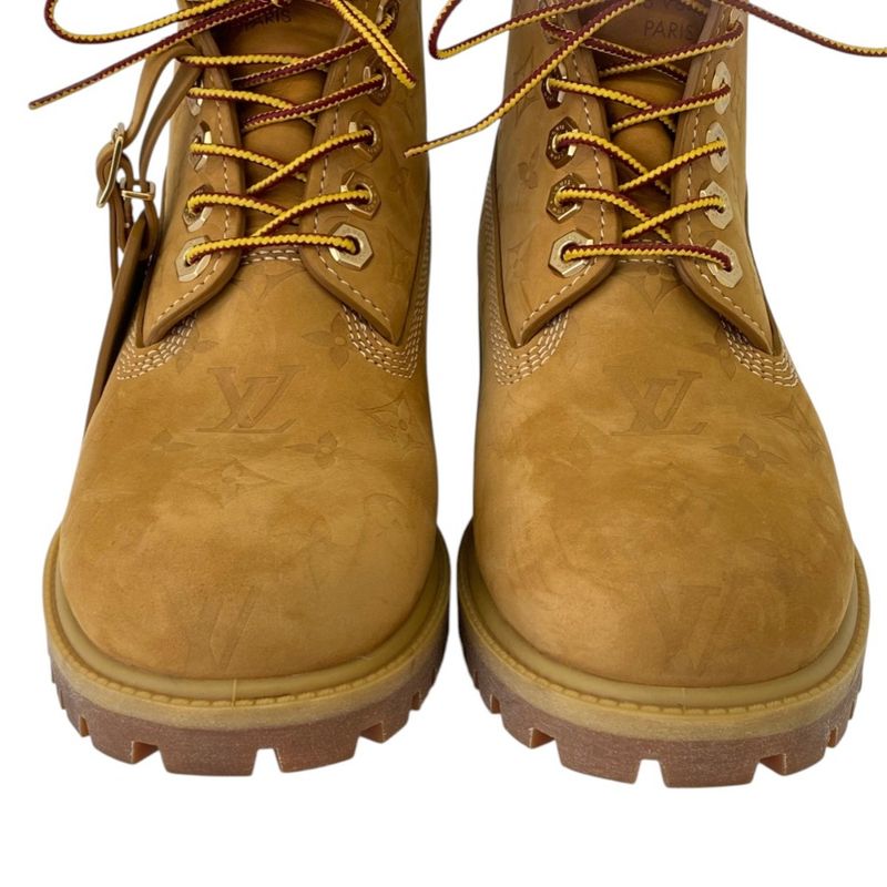 Louis Vuitton Timberland Monogram Embossed Boot Yellow Beige