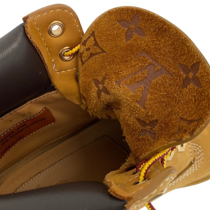 Louis Vuitton Timberland Monogram Embossed Boot Yellow Beige
