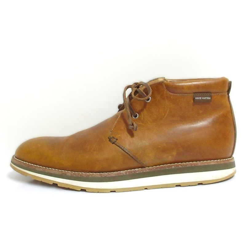 Louis Vuitton Leather Chukka Boots 10 Brown