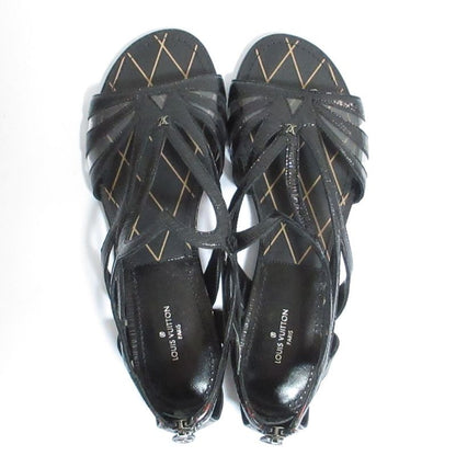 Louis Vuitton Heart Cut Work Sandals 37 Black