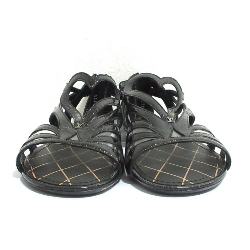 Louis Vuitton Heart Cut Work Sandals 37 Black