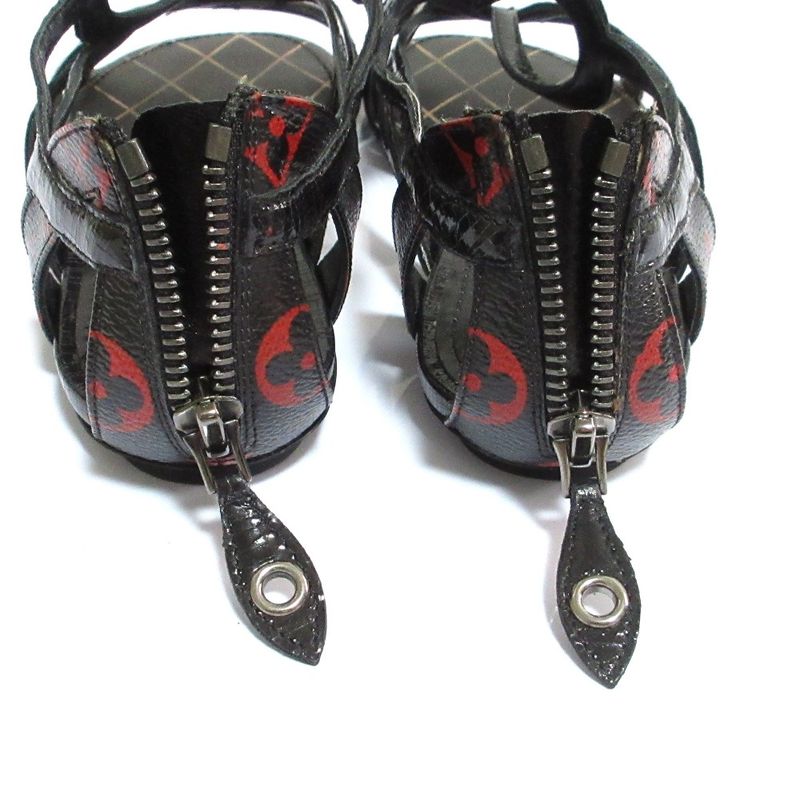 Louis Vuitton Heart Cut Work Sandals 37 Black