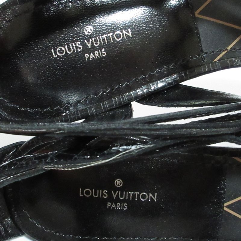 Louis Vuitton Heart Cut Work Sandals 37 Black
