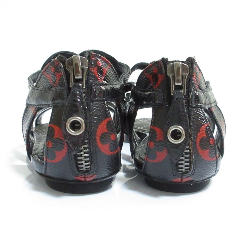 Louis Vuitton Heart Cut Work Sandals 37 Black