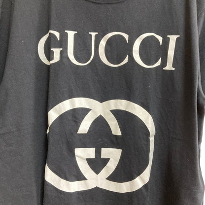 Gucci Interlocking Logo Print T-Shirt L Black