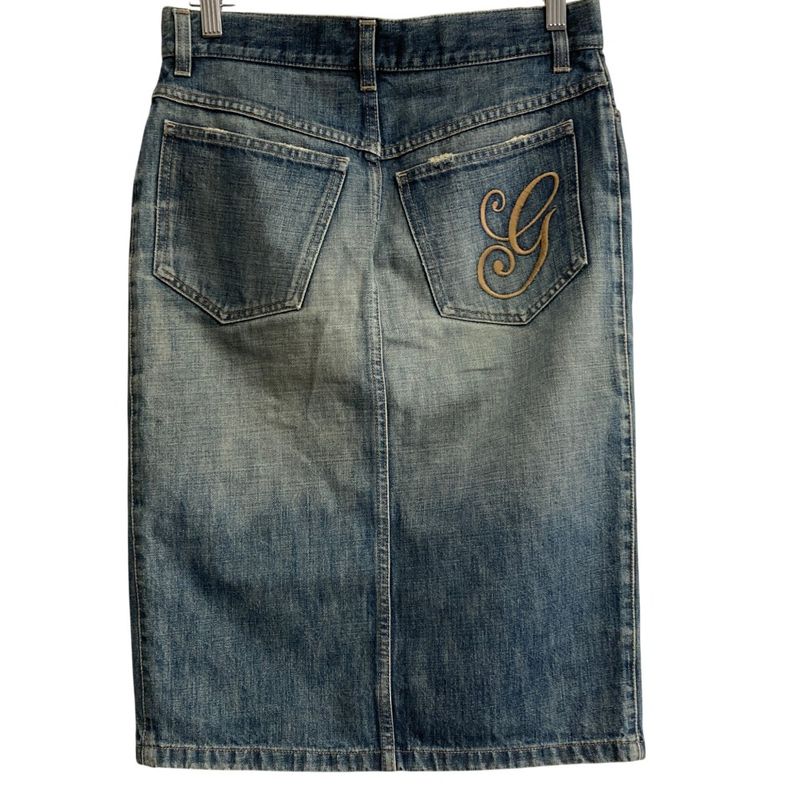 Gucci Era Romantic Denim Skirt 38 Indigo Indigo Blue