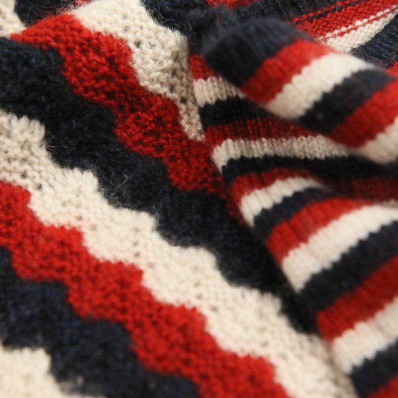 Chanel Wave Stripe Tricolor Cashmere Knit Dress 36
