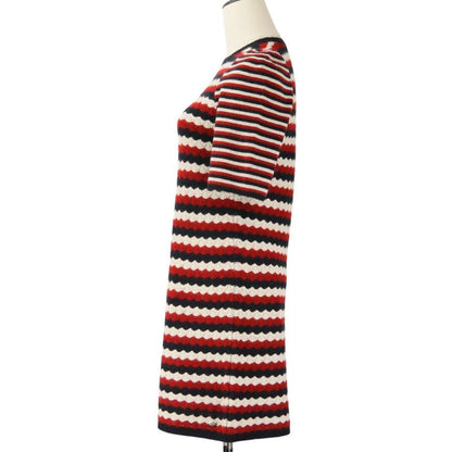 Chanel Wave Stripe Tricolor Cashmere Knit Dress 36