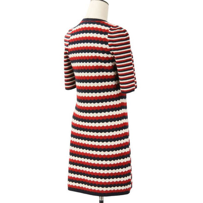 Chanel Wave Stripe Tricolor Cashmere Knit Dress 36
