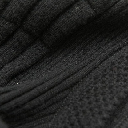 Chanel Pleated Wool Knit Dress 38 Black