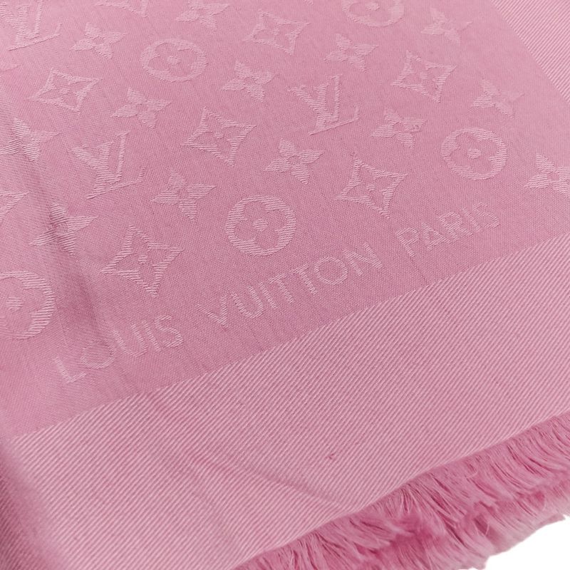 Louis Vuitton Monogram Silk Wool Shawl Pink