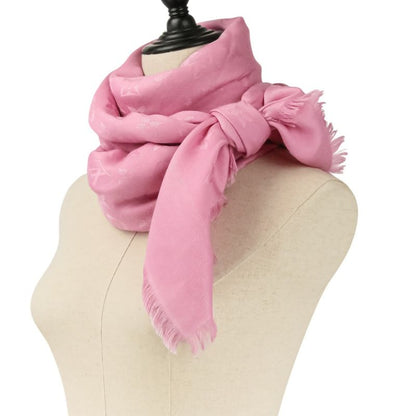 Louis Vuitton Monogram Silk Wool Shawl Pink