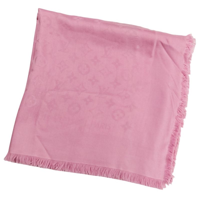 Louis Vuitton Monogram Silk Wool Shawl Pink