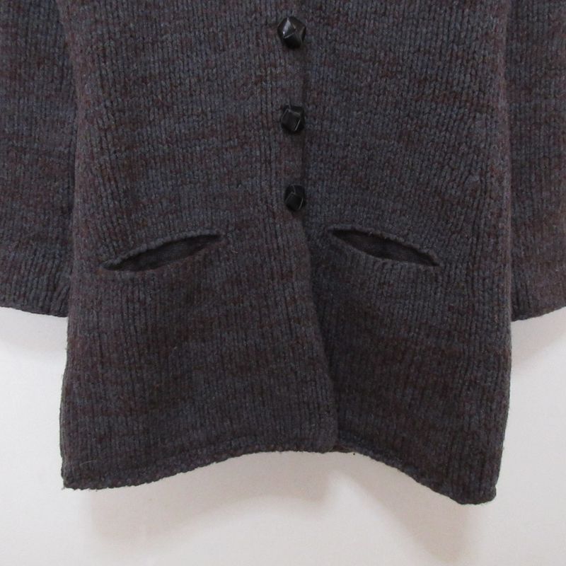 Bottega Veneta Shawl Collar Long Knit Cardigan 42 Gray Brown Graybrown