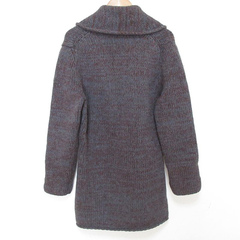 Bottega Veneta Shawl Collar Long Knit Cardigan 42 Gray Brown Graybrown