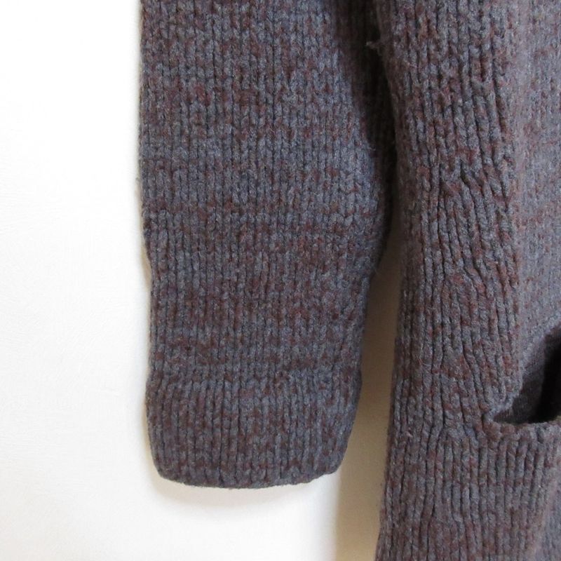 Bottega Veneta Shawl Collar Long Knit Cardigan 42 Gray Brown Graybrown