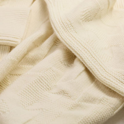 Hermes Jacquard Knit Cardigan 38 Ivory