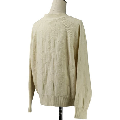 Hermes Jacquard Knit Cardigan 38 Ivory