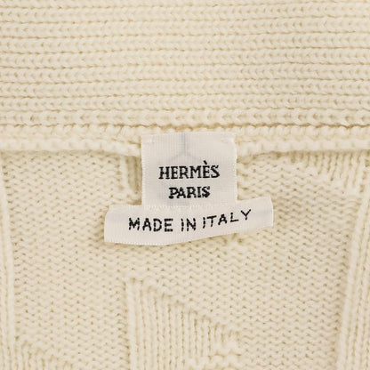 Hermes Jacquard Knit Cardigan 38 Ivory
