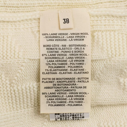 Hermes Jacquard Knit Cardigan 38 Ivory
